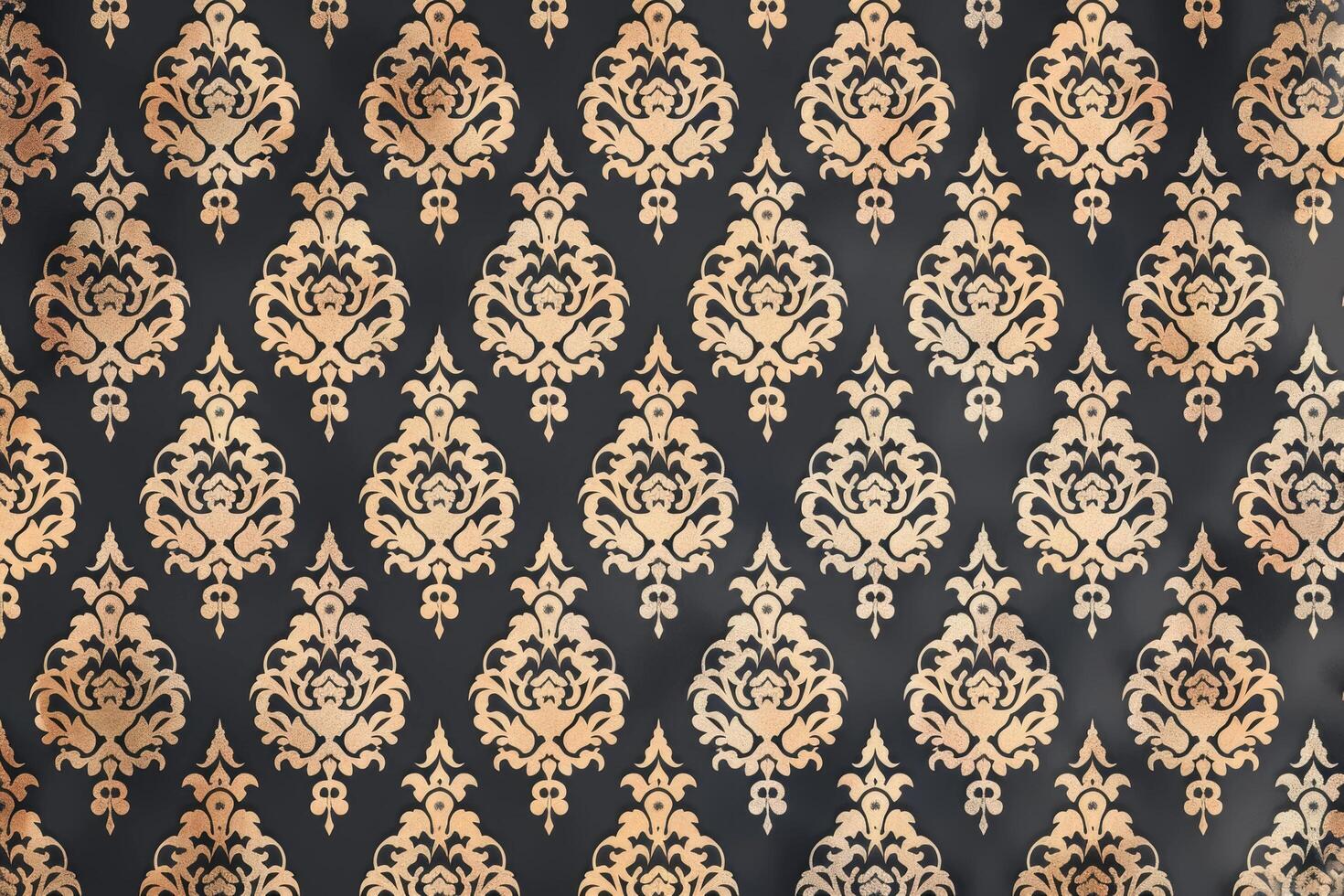 A luxurious black and gold damask pattern creates a striking and elegant background photo