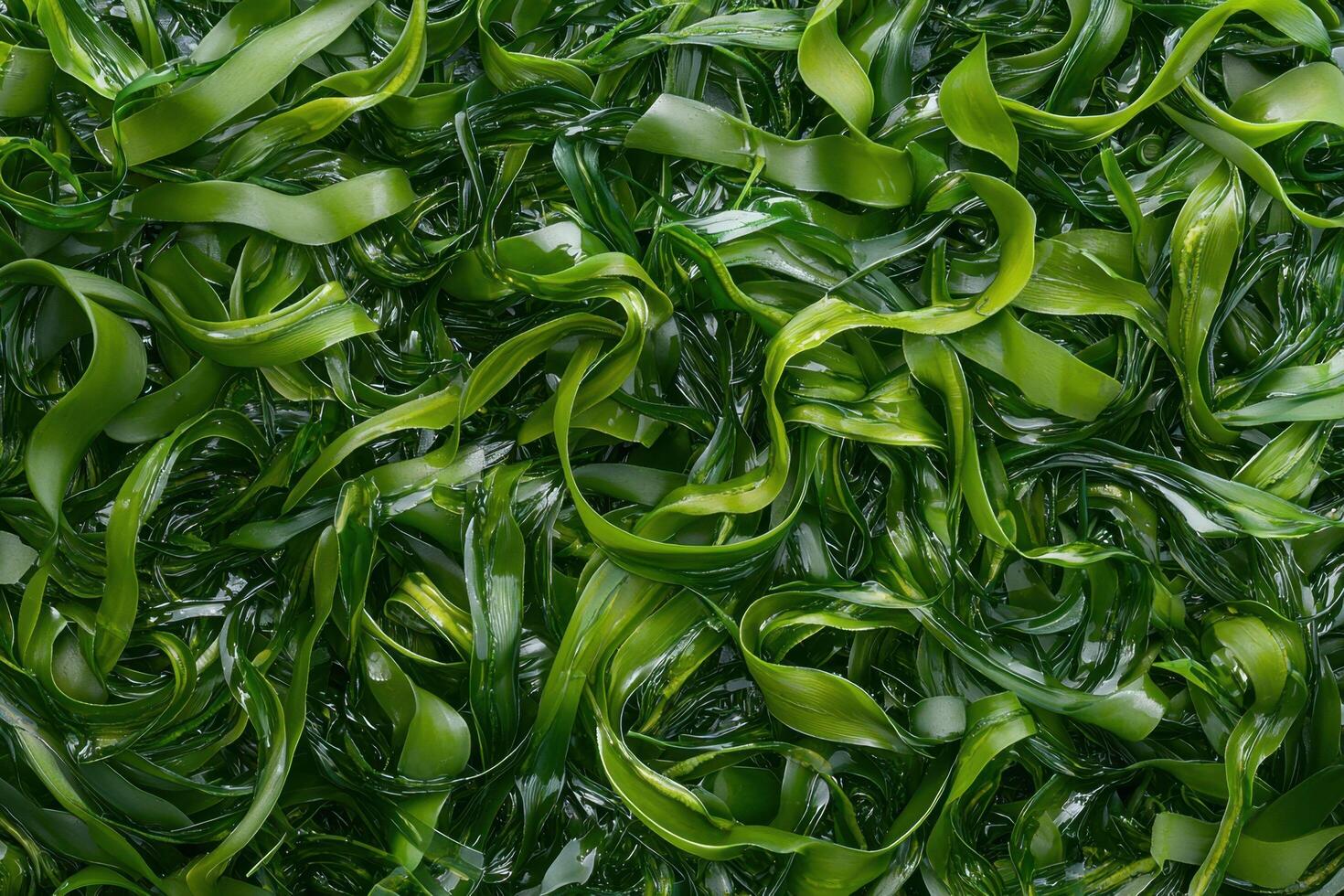 A vibrant seaweed texture background with interwoven strands and natural, organic patterns photo
