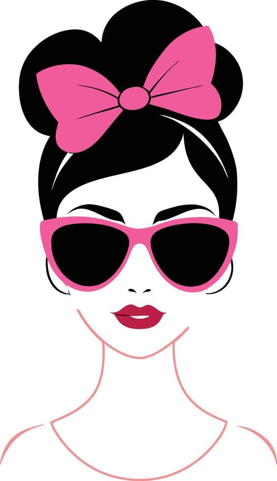 A Illustration of charming and stylish woman with beautifully styled hair in a romantic bun vector