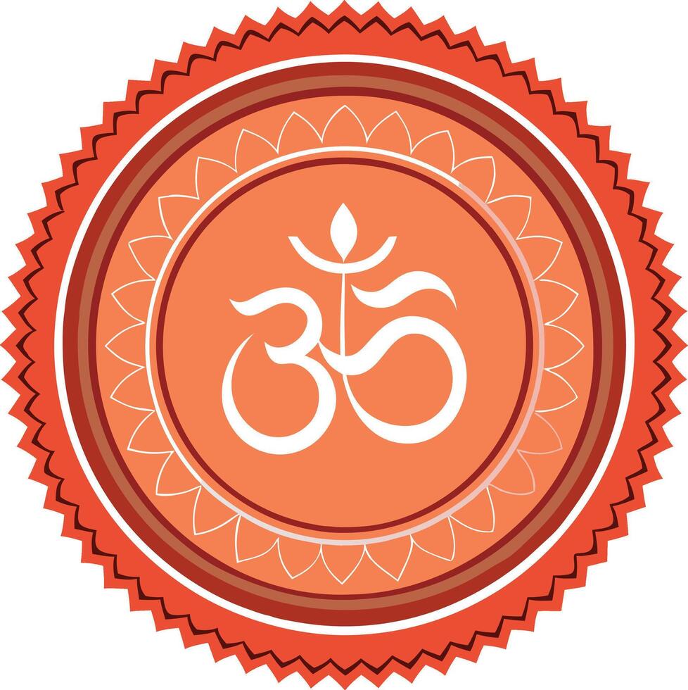 Om or Aum Indian sacred sound icon isolated on transparent background vector