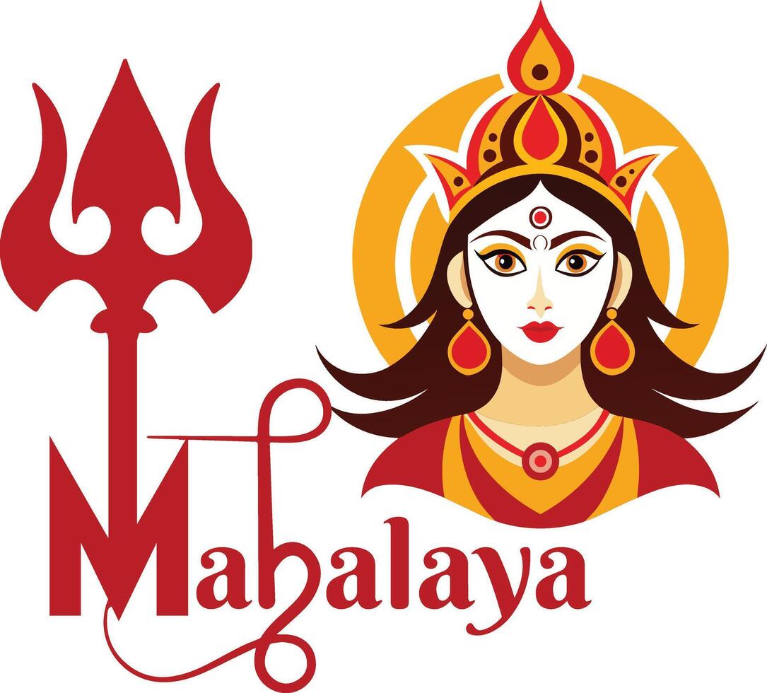 Mahalaya Art Design Indian Hindu Festival vector