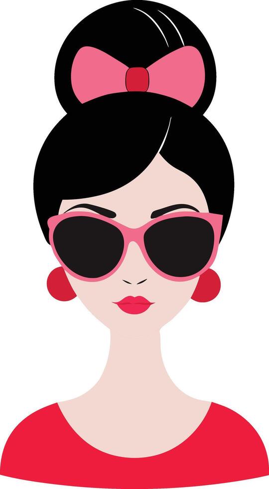 A charming with beautifully styled hair vector