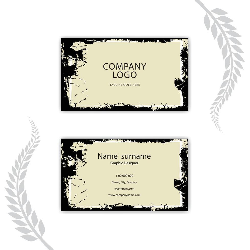 Abstract painted business card template. vector