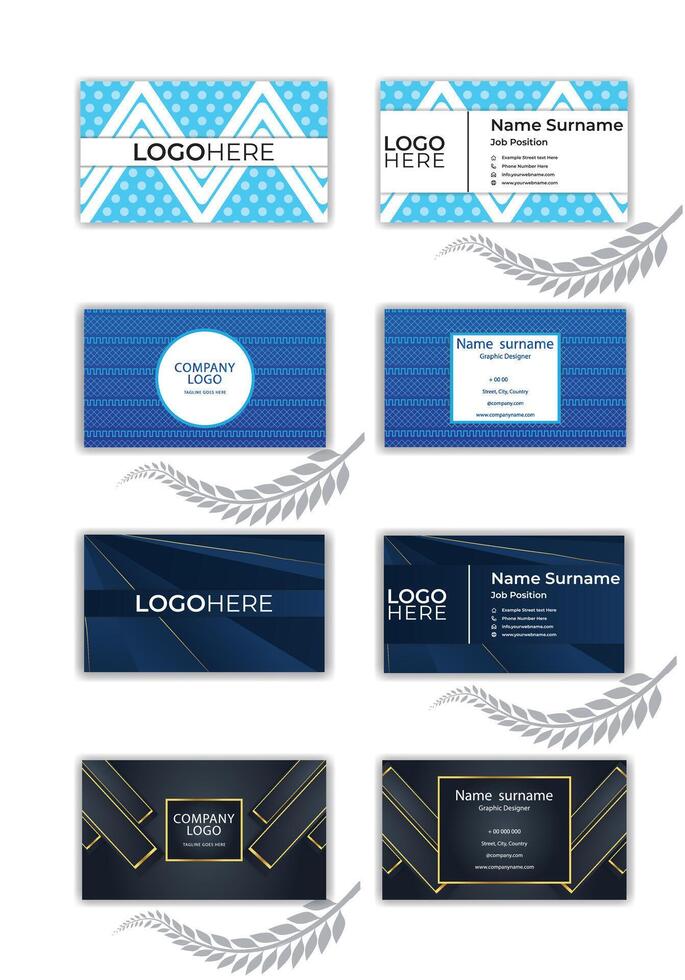 Beautiful Business card template Set. vector