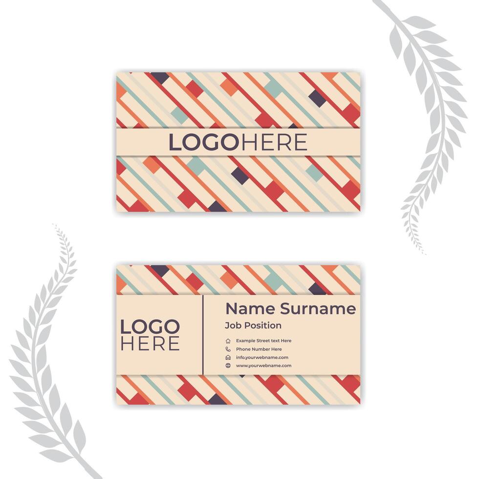 Business card template with abstract shapes. vector