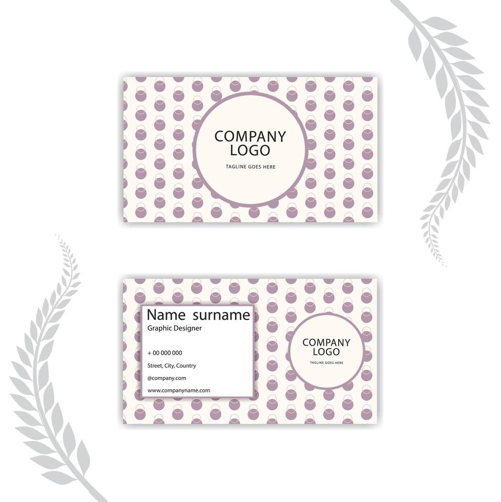 Print small ellipse shape business card. vector