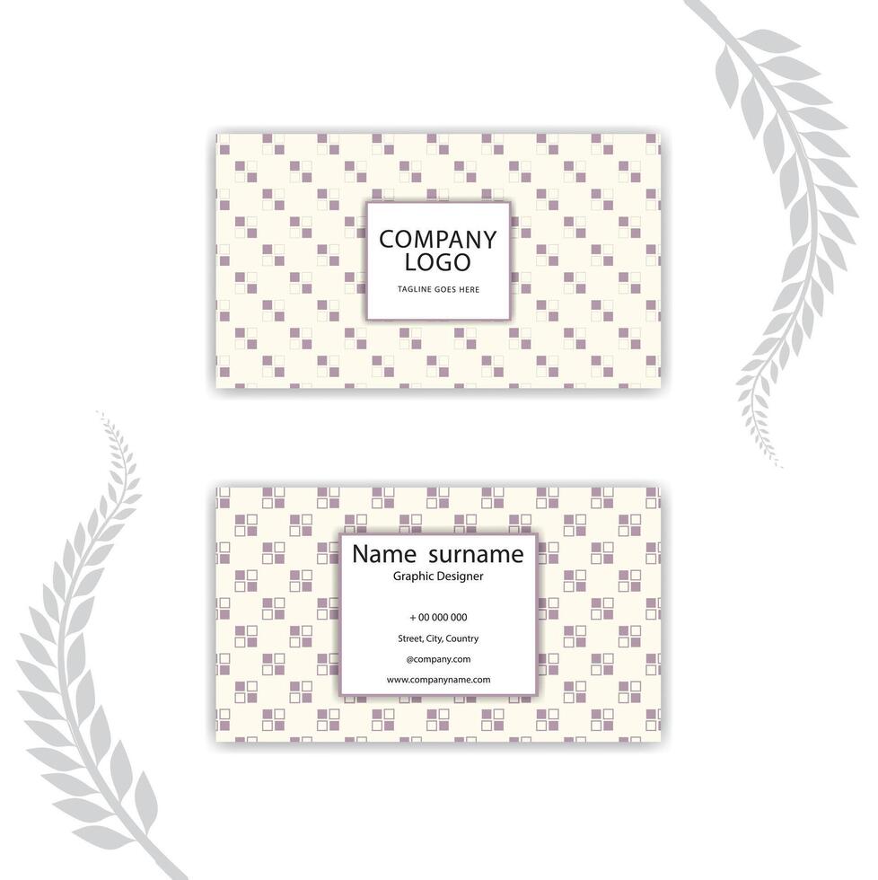 Print White Color Business Card Template. vector