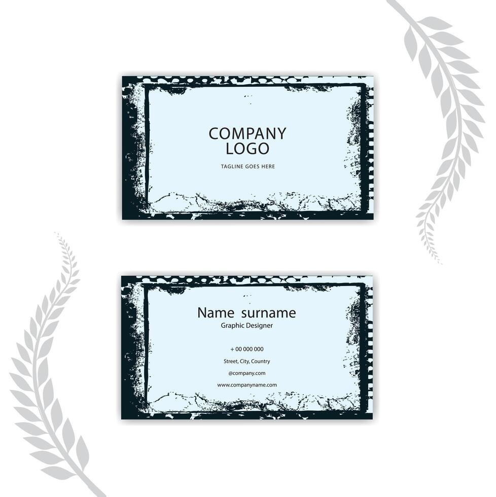 Business card hand painted abstract design. vector