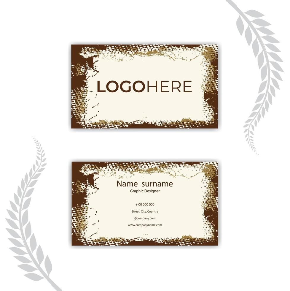 Abstract painted business card template. vector