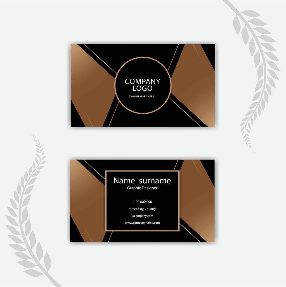 Print Black and gold business card. vector