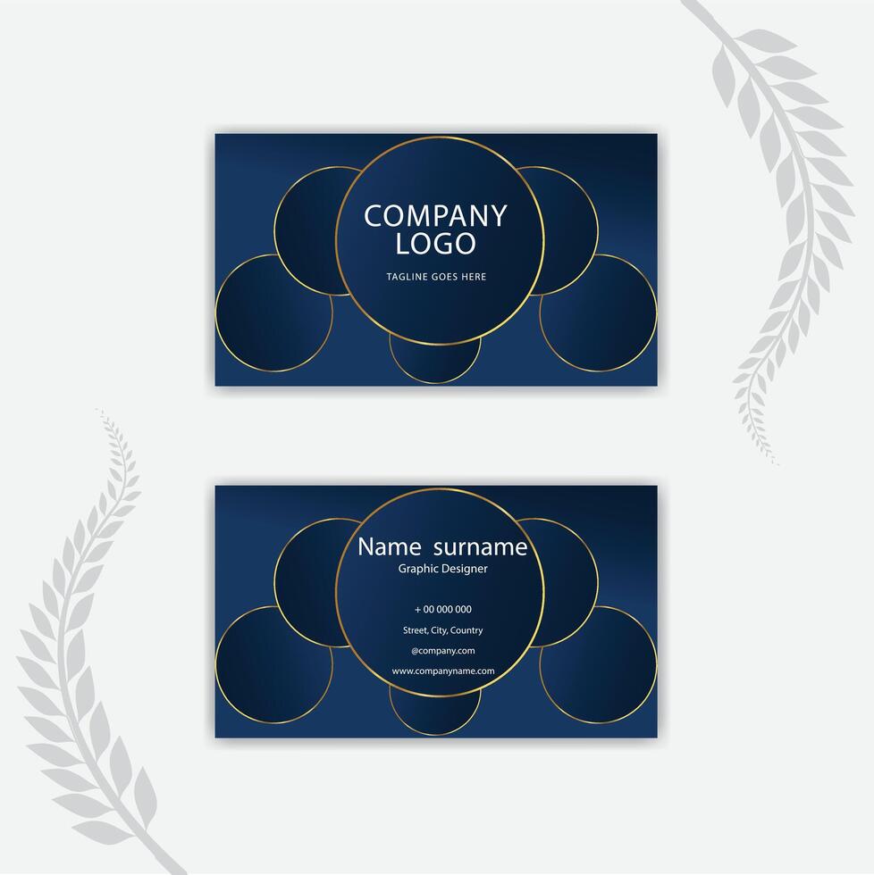 Print Business card template with abstract shapes. vector