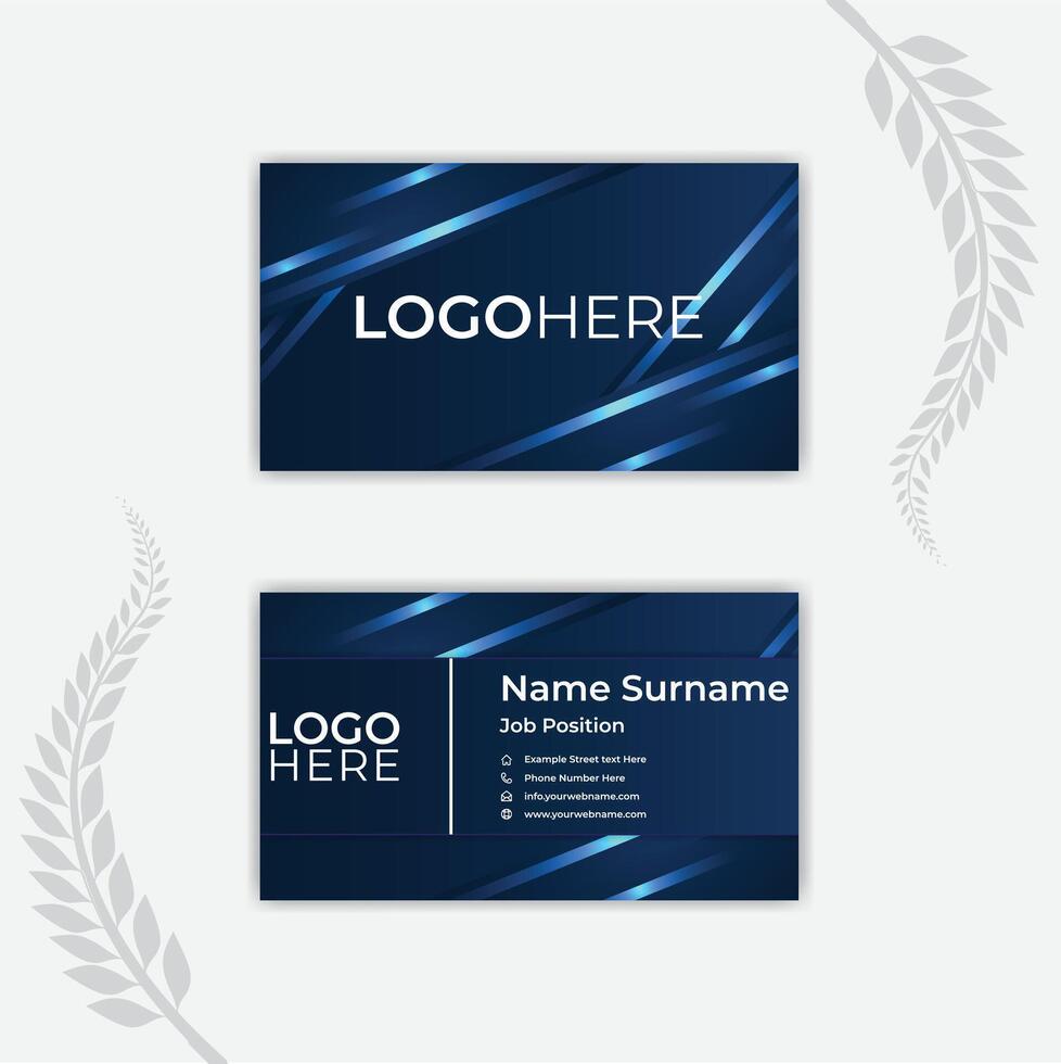 Print Elegant dark blue visiting card. vector