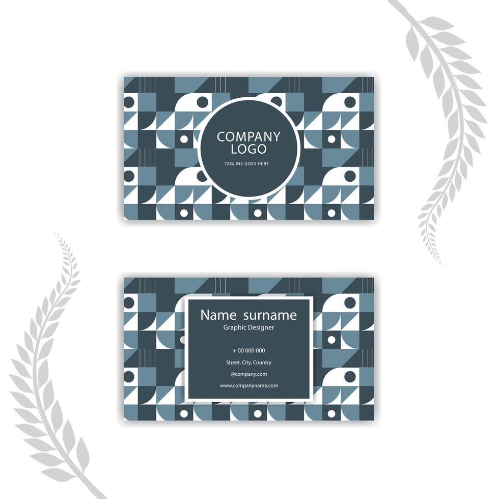 Print Abstract classic business card template. vector