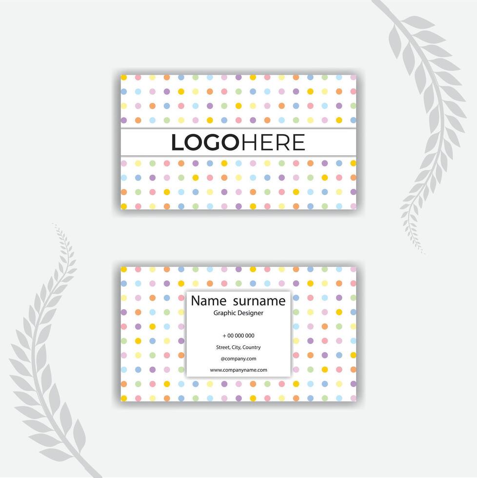 Print business card with colorful dots. vector