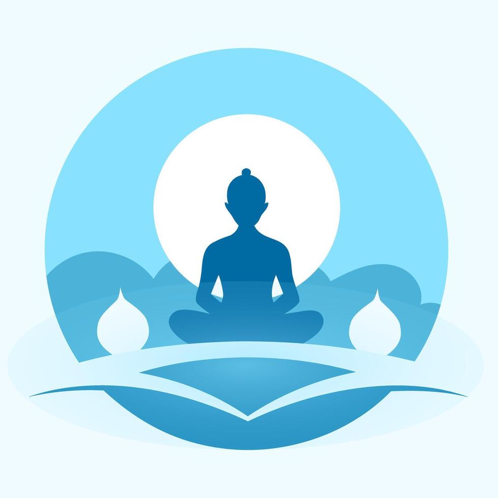 A female in yoga pose design vector