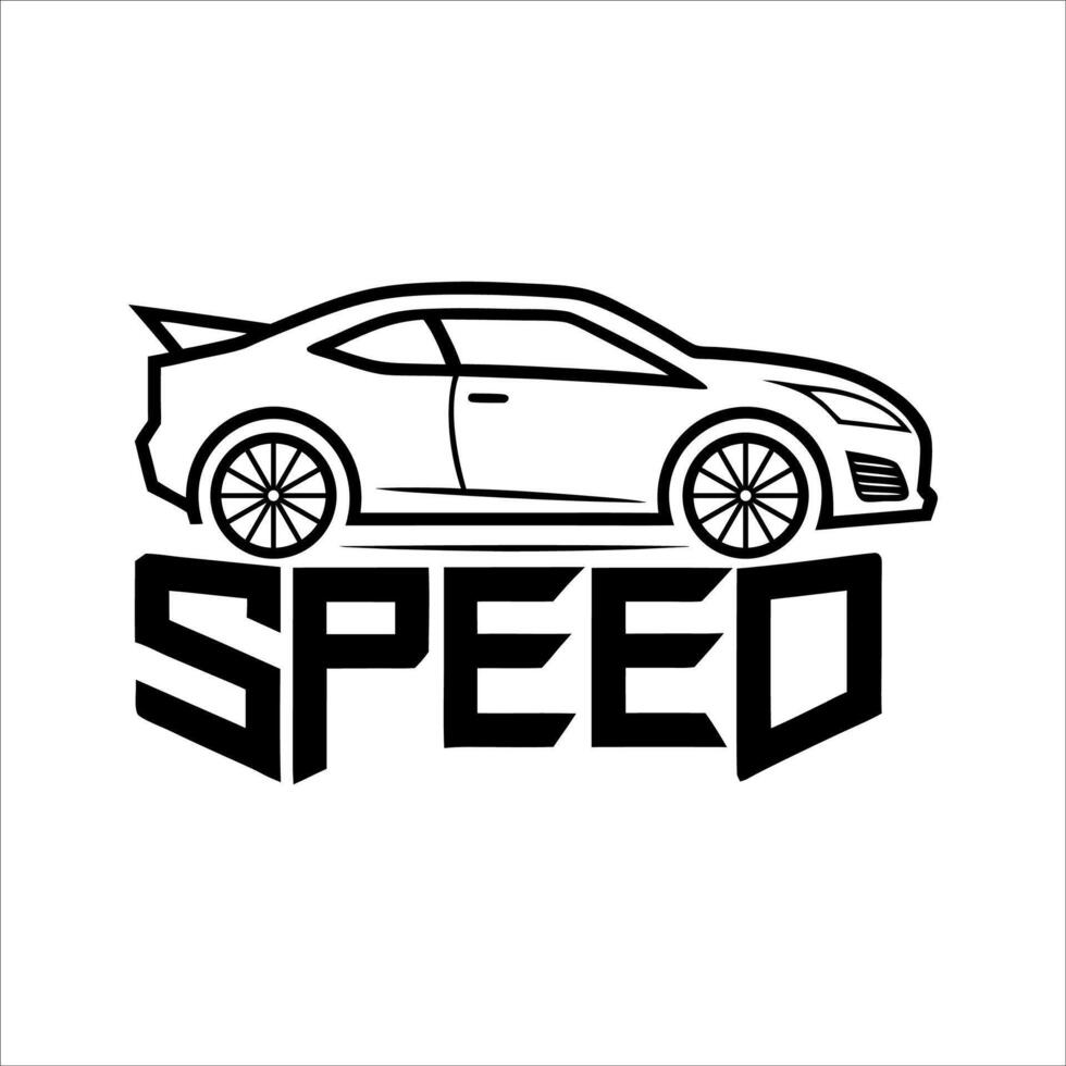 a black and white logo for speed vector
