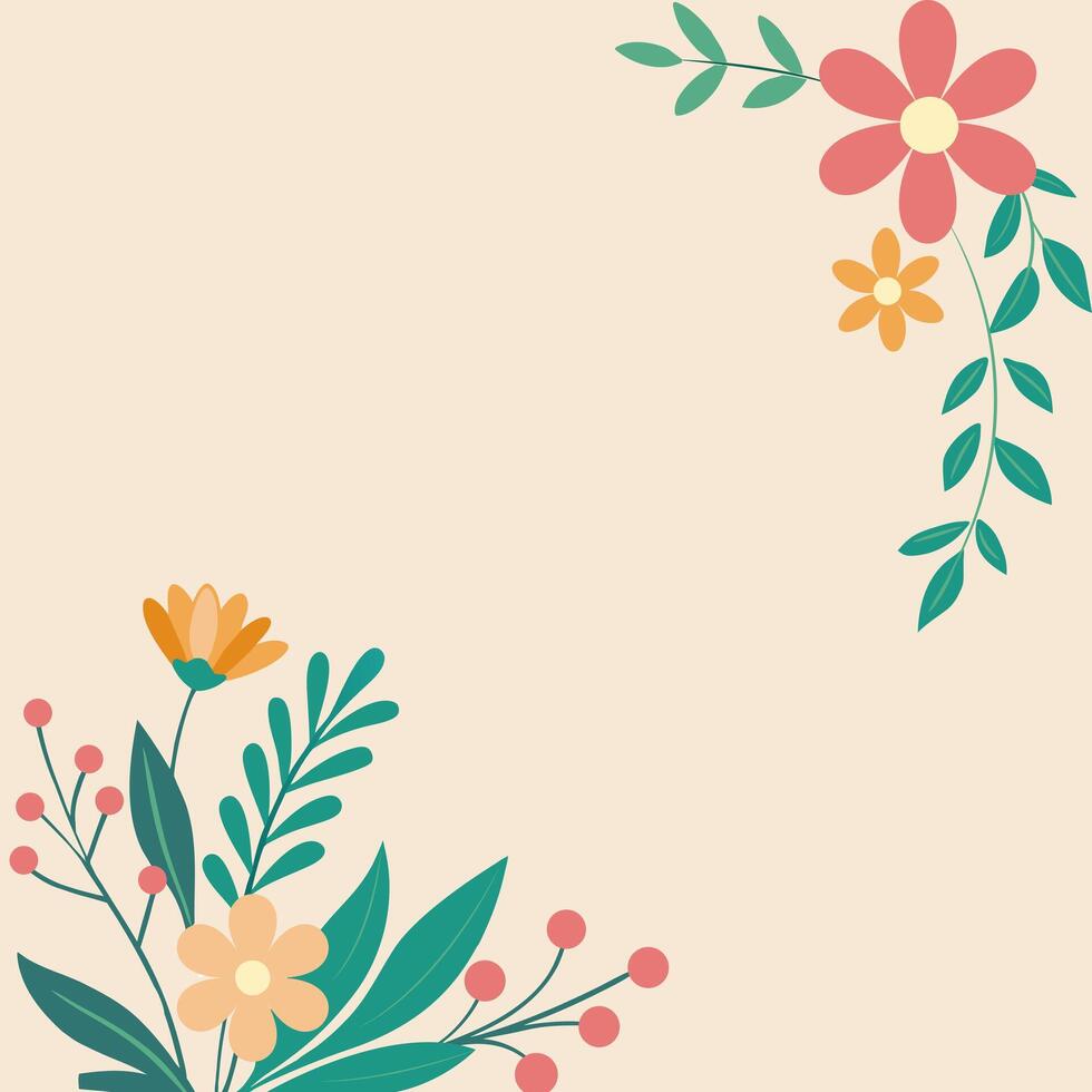 Modern floral frame Corner botanical vector