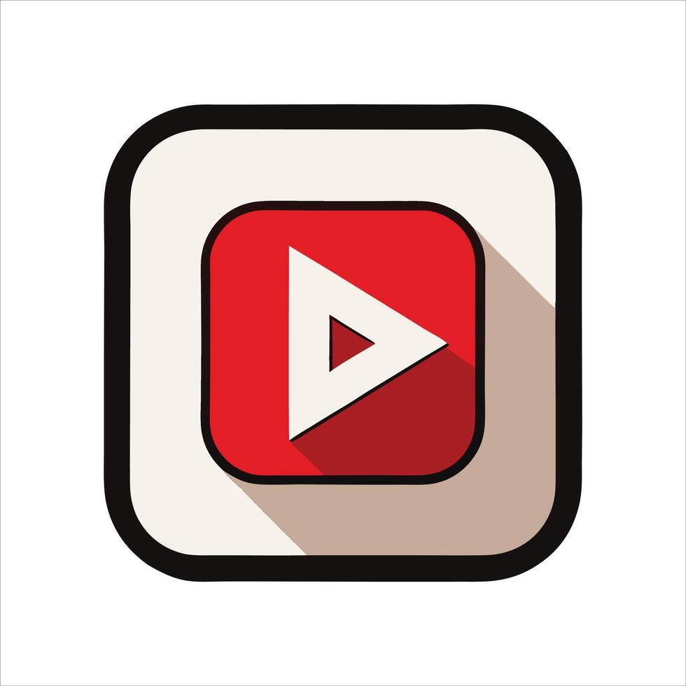 a flat icon of a play button vector