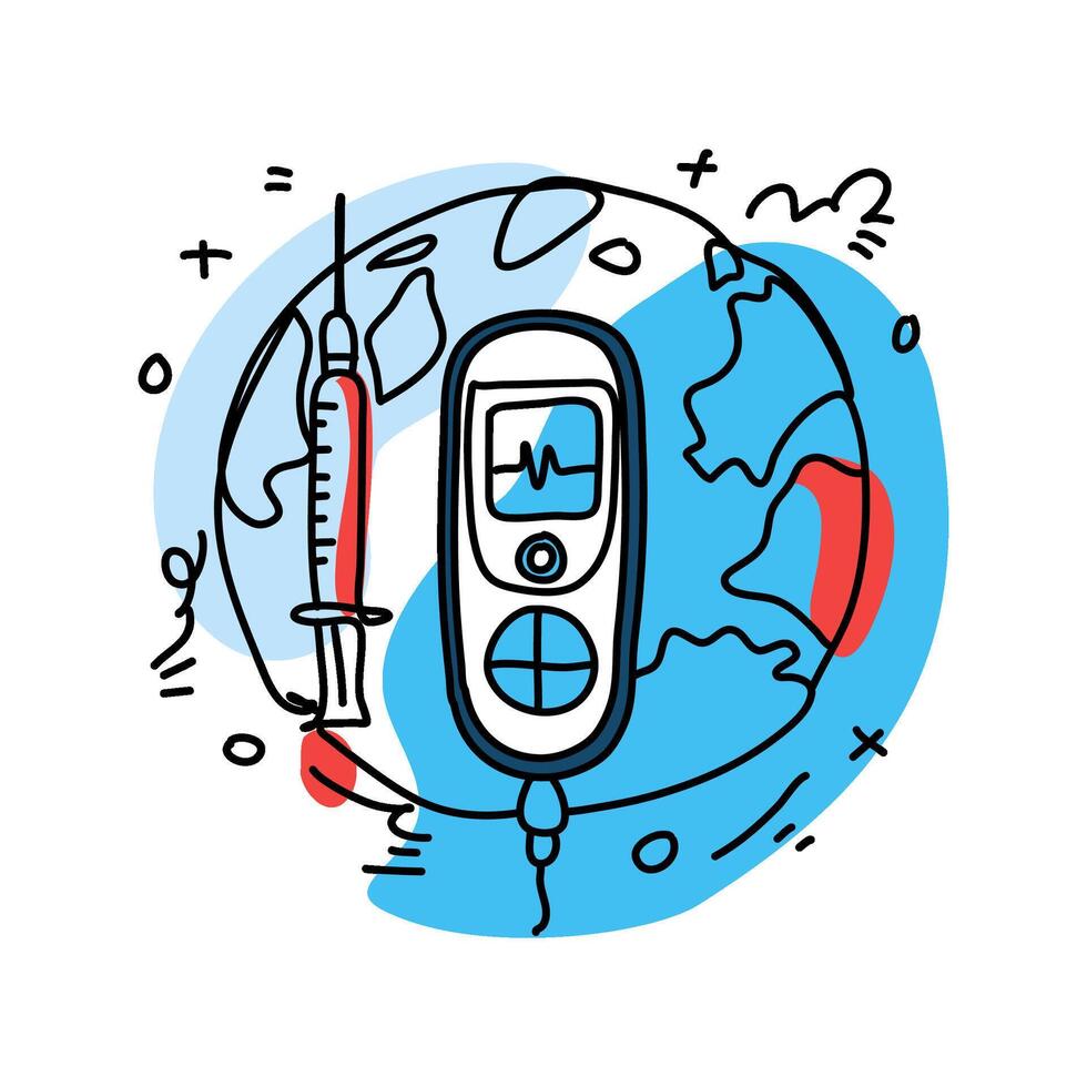 Mark Diabetes Day with a compelling flat illustration emphasizing the importance of taking control of your diabetes care vector