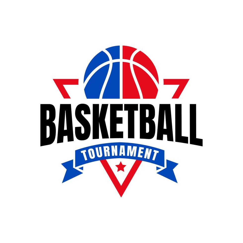 American Sports basketball club logo, basketball club with triangle elements. Tournament basketball club emblem, design template on white background vector