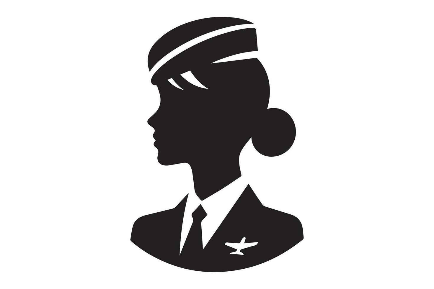 A silhouette of a woman in a uniform vector