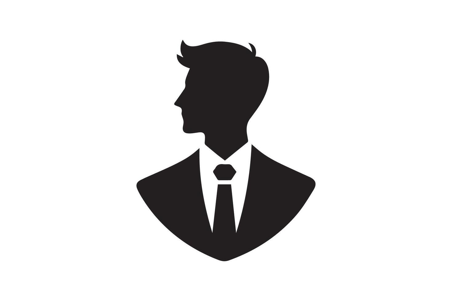 A silhouette of a man in a suit and tie vector