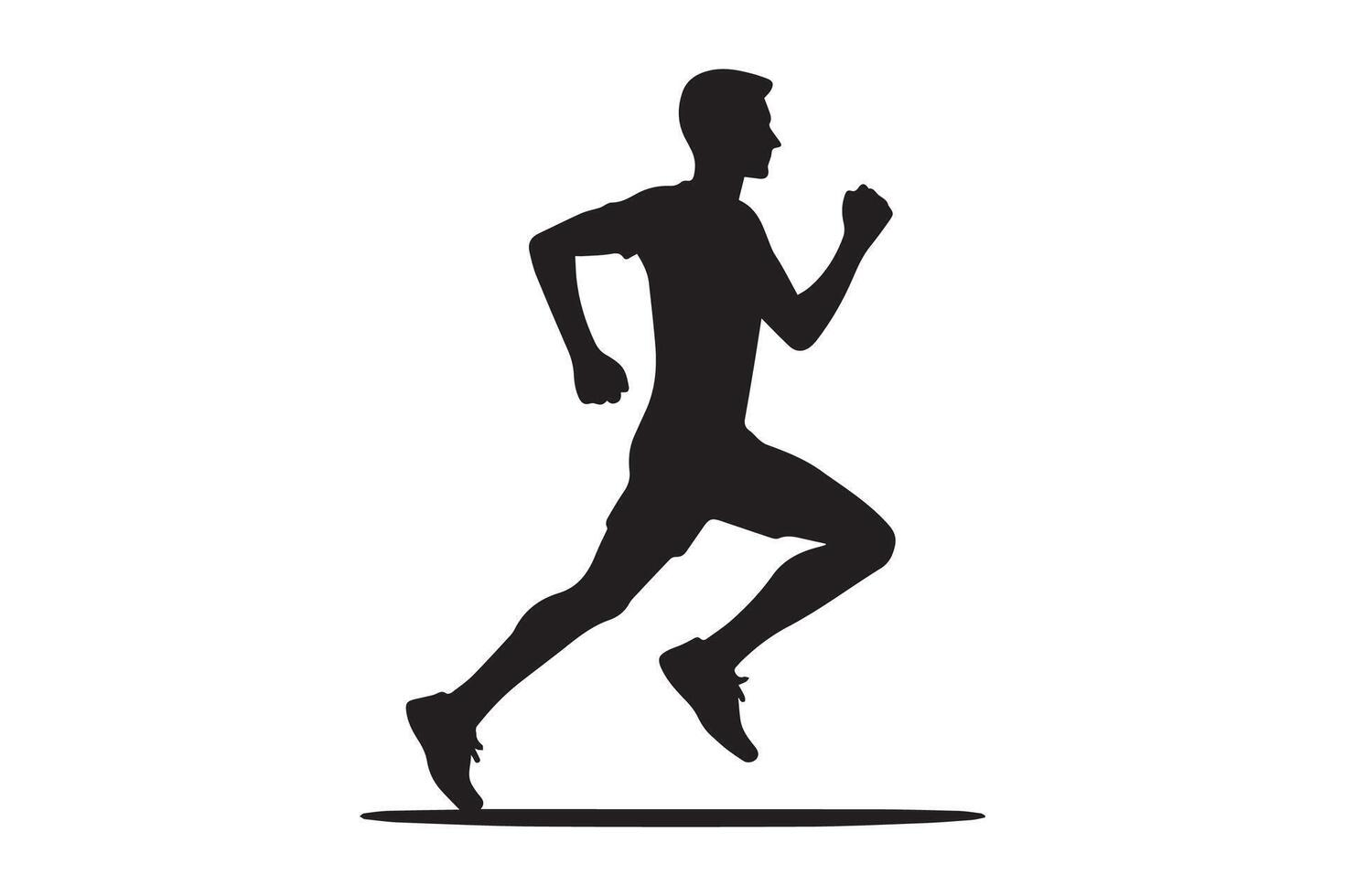 A silhouette of a man running vector