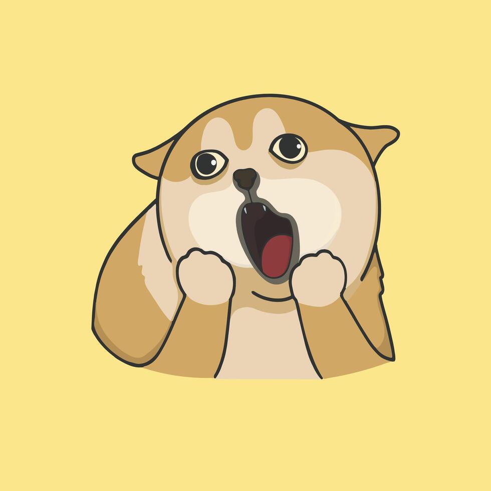 Shocking Dog Meme Cute Illustration vector