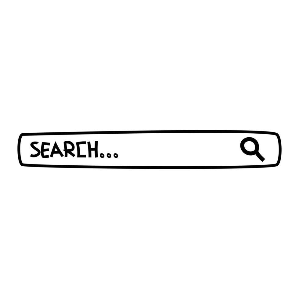 Search Bar Icon Doodle Illustration vector