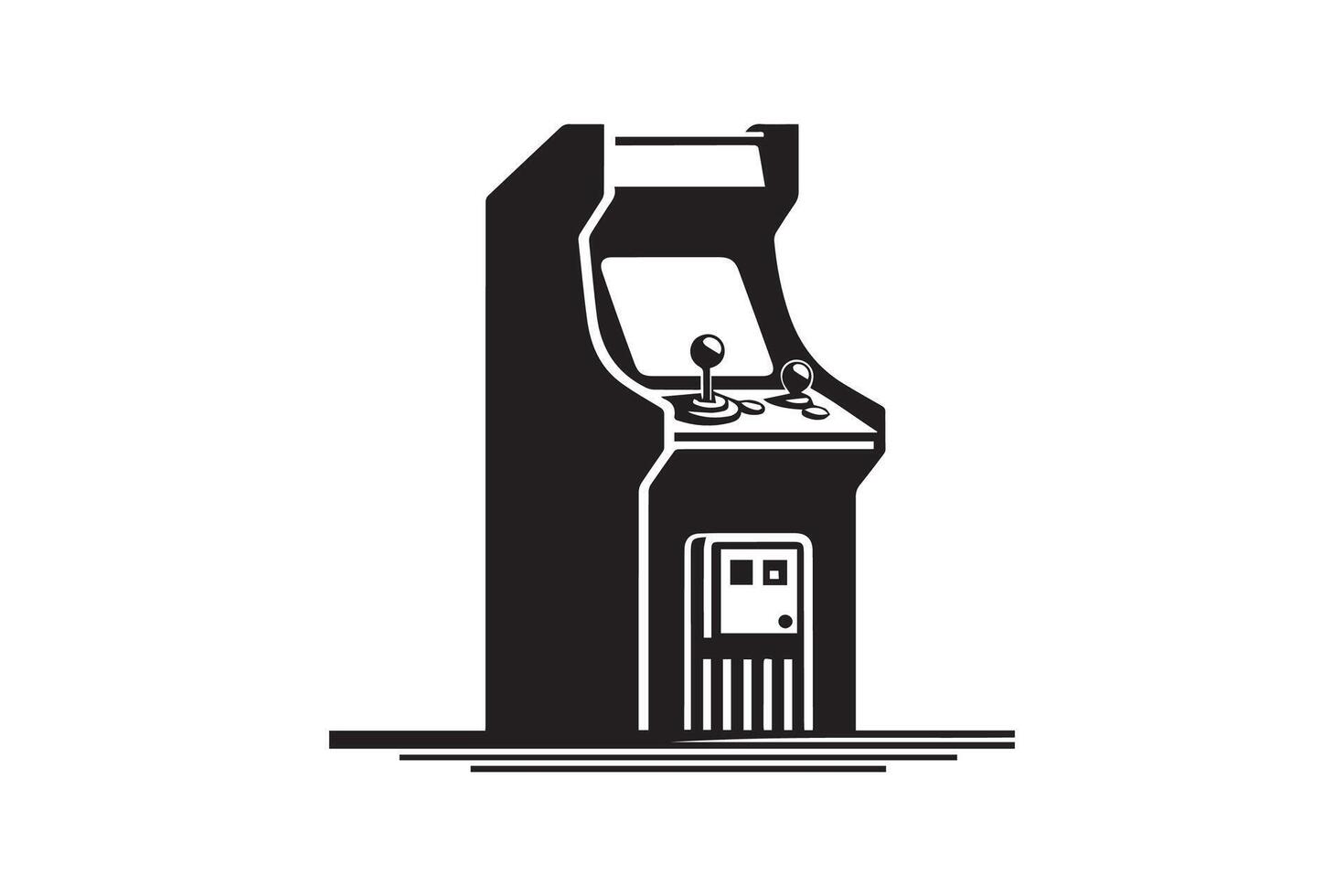 An arcade machine with a joystick and a drink vector