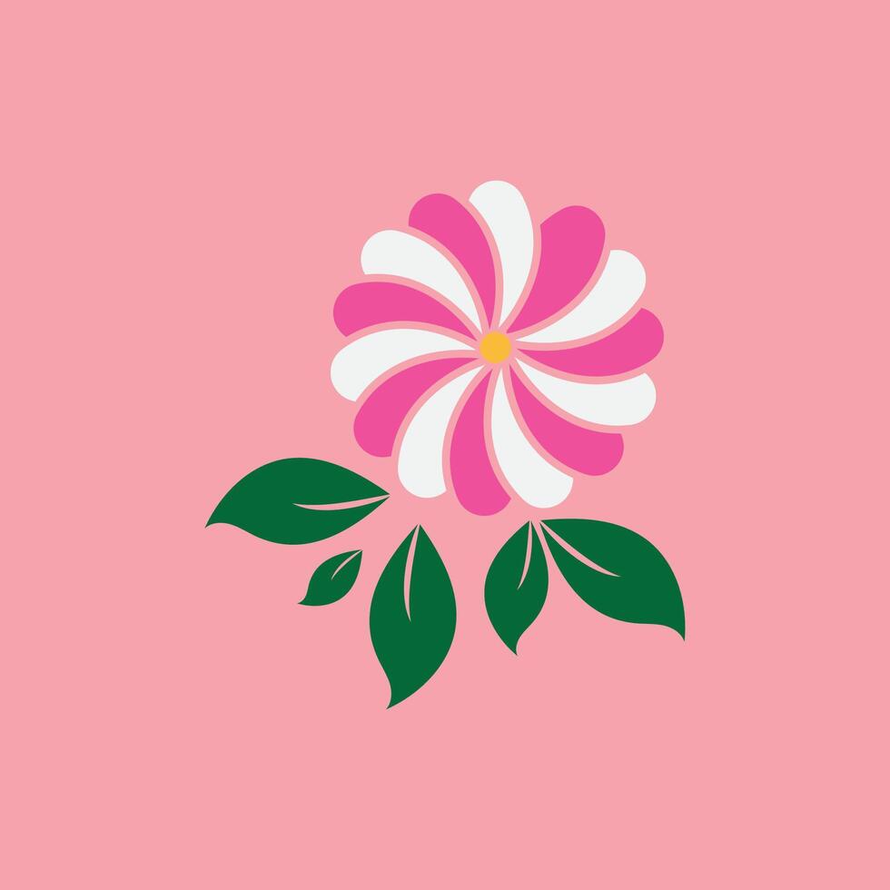 Beauty Florist botanical flower pink and white vector