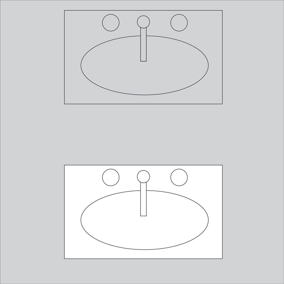 Illustration of a bathroom icon in the form of a wastafel vector