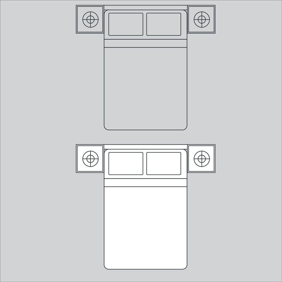 Illustration of a bedroom icon in the form of a bed vector
