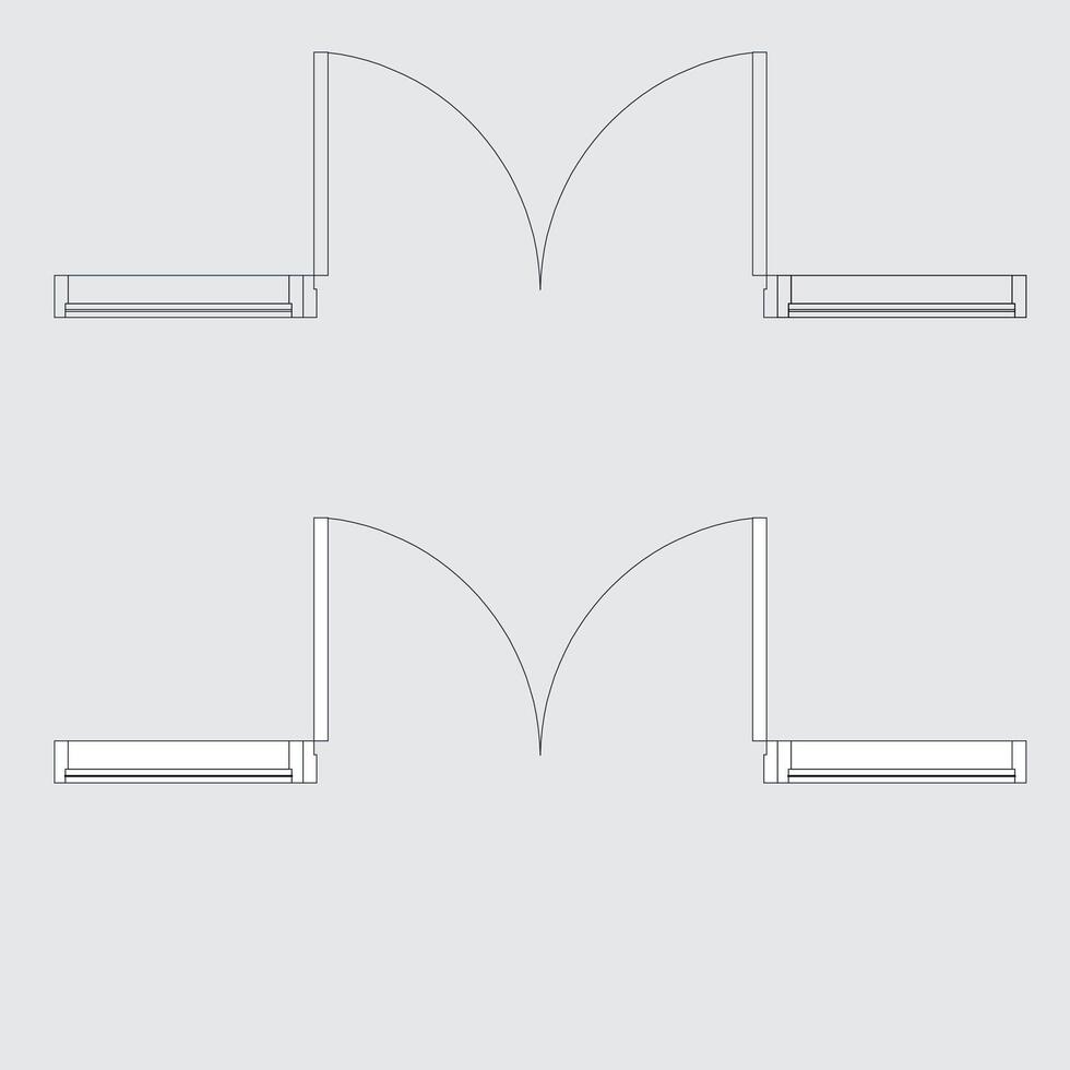 Illustration of a door and window icon from a top view vector