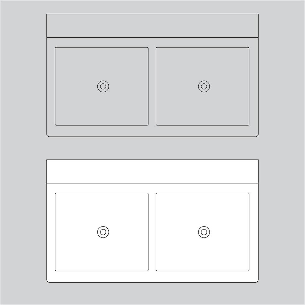 Illustration of a bathroom icon in the form of a sink vector
