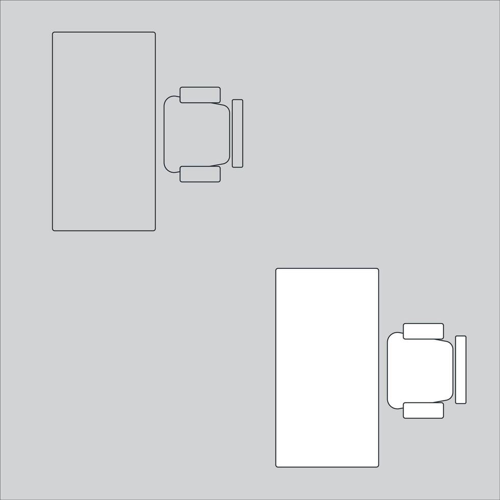Illustration of an icon of a personal space or workplace from above vector
