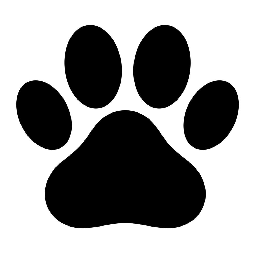 cat paw icon print silhouette logo - puppy footprint vector
