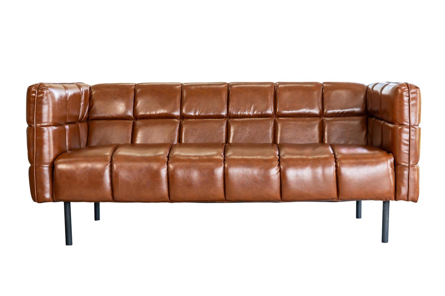Brown sofa modern style isolated on white background ,Club Chair with Armrests. Interior Furniture. Living Room Sofa Set, included Clipping path photo