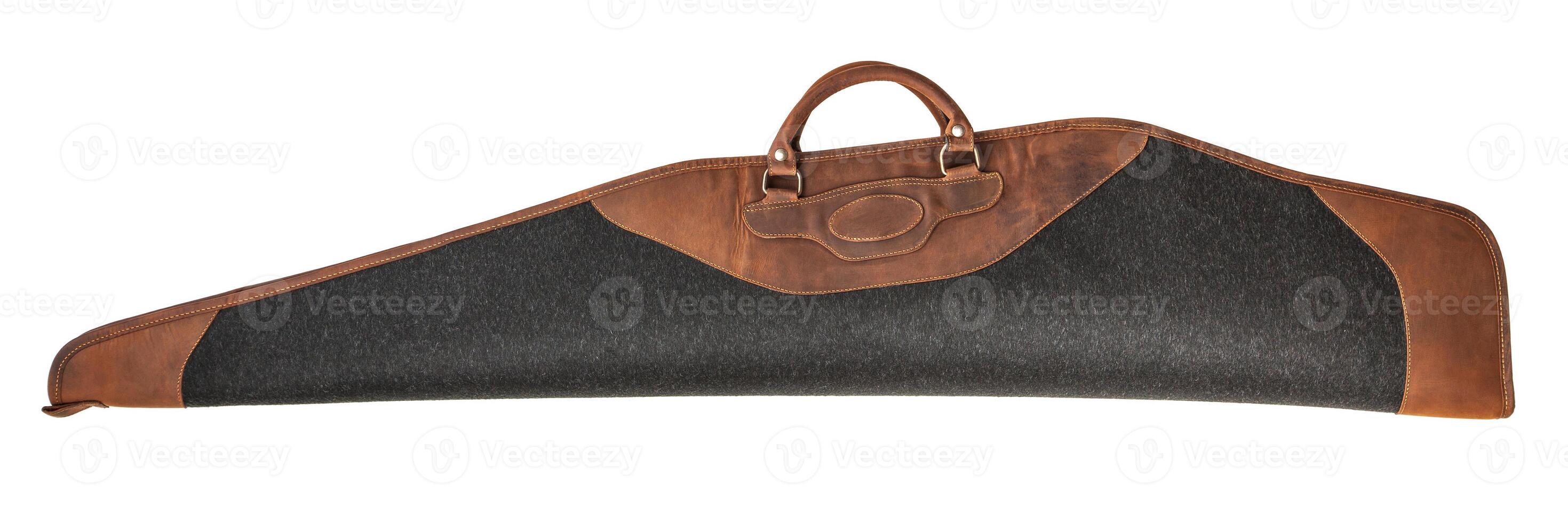 leather brown case for a gun isolated on white photo