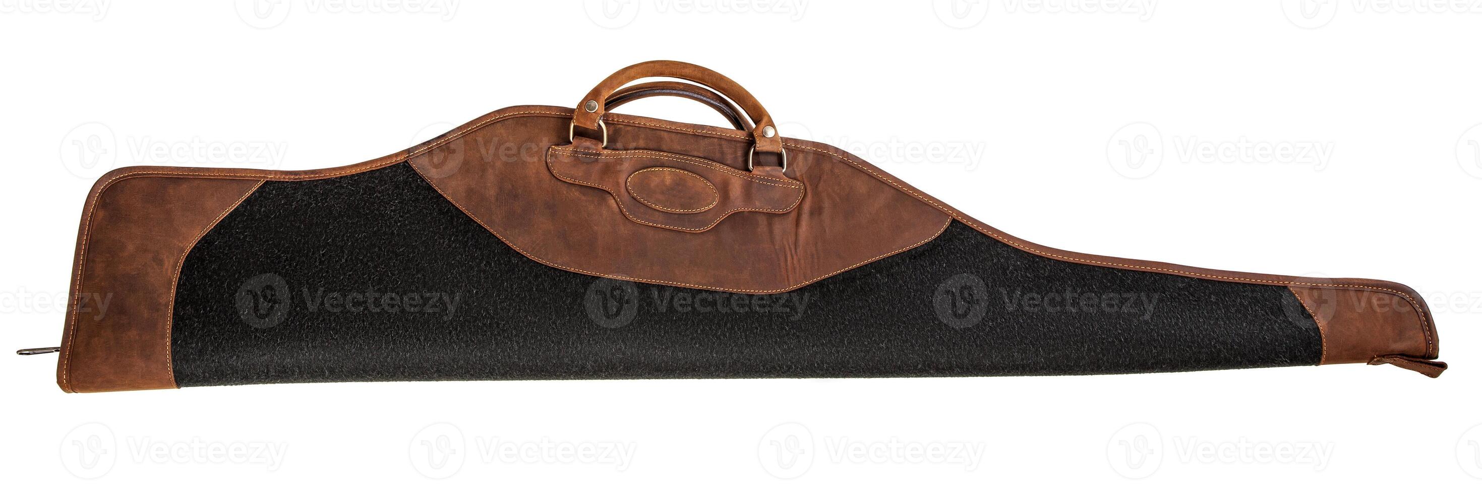 leather brown case for a gun isolated on white photo