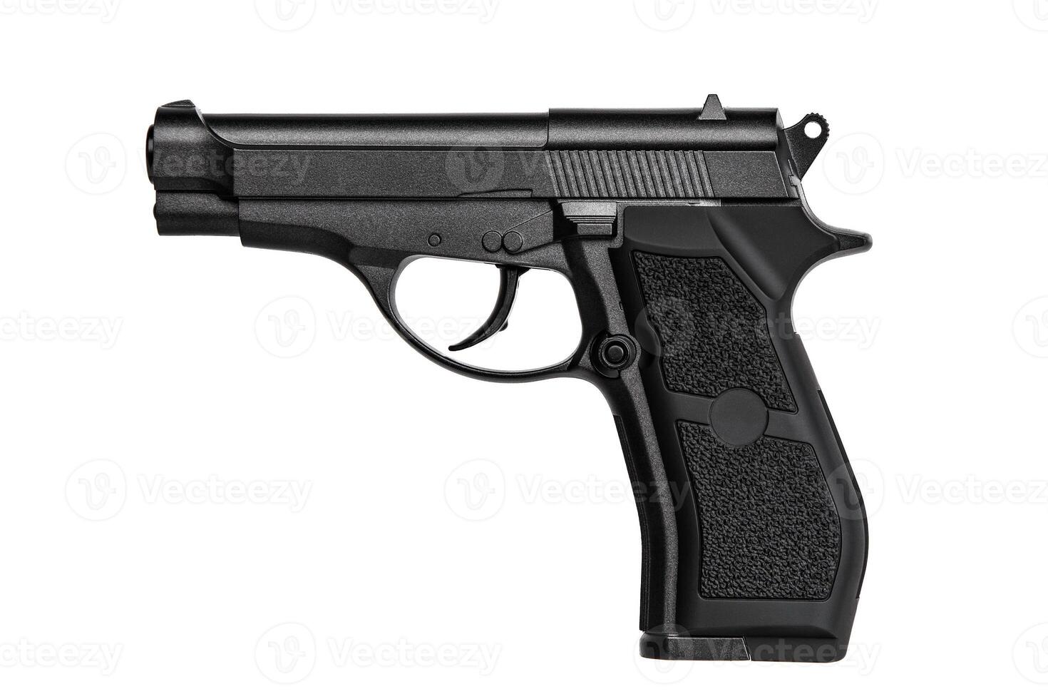 Modern air pistol isolated on white back photo