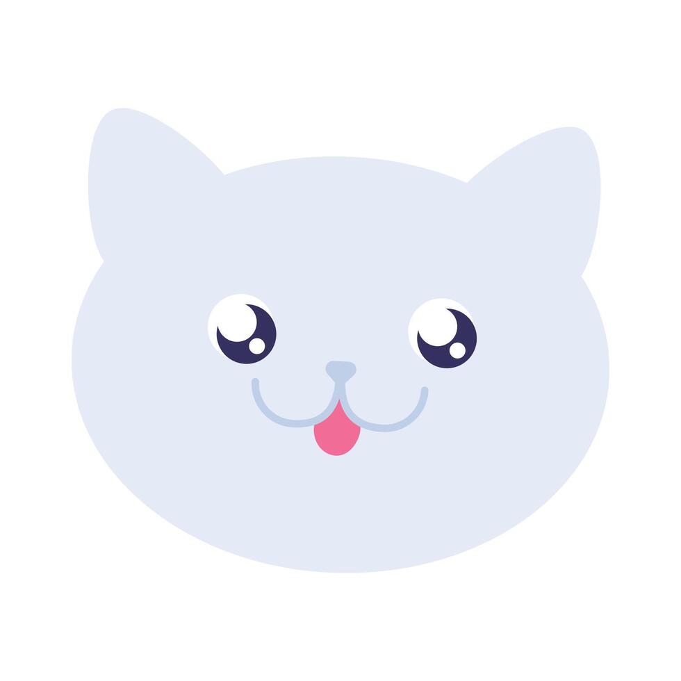 Good Mood Kitten Muzzle Head Of Cheerful Kitty vector