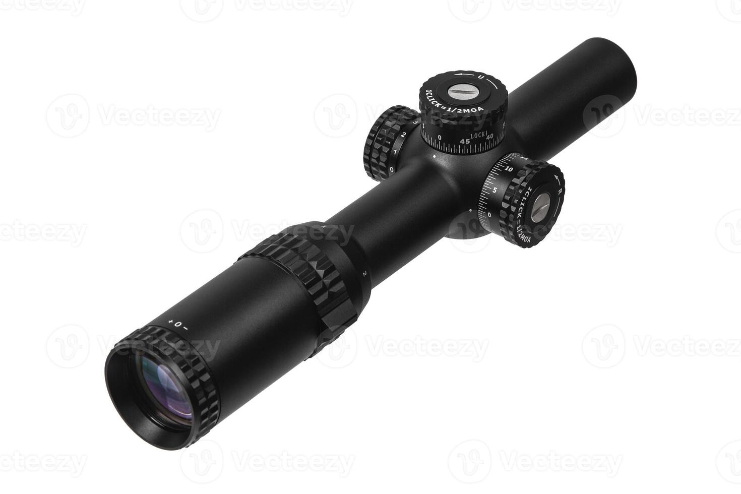 black optical sniper scope isolated on white back photo