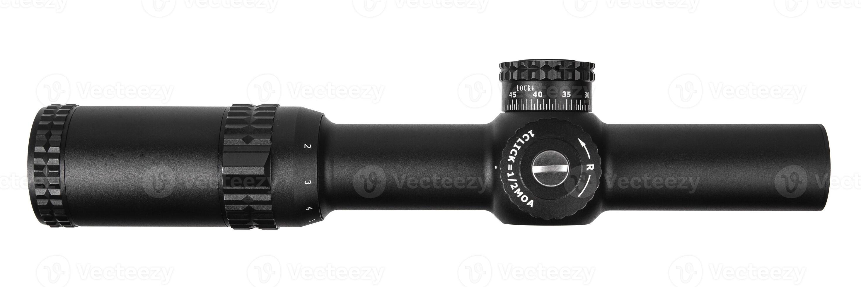 black optical sniper scope isolated on white back photo
