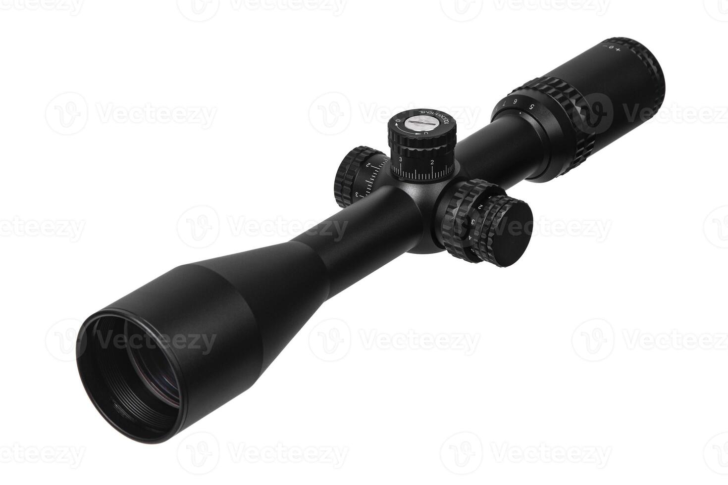 black optical sniper scope isolated on white back photo
