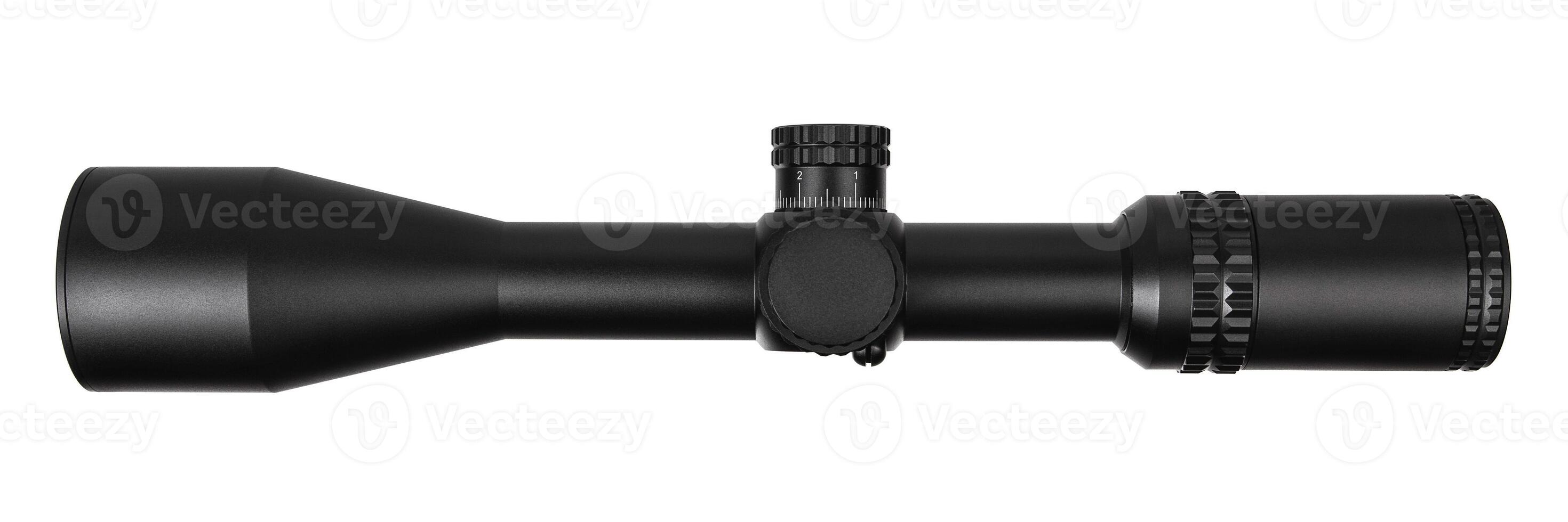 black optical sniper scope isolated on white back photo