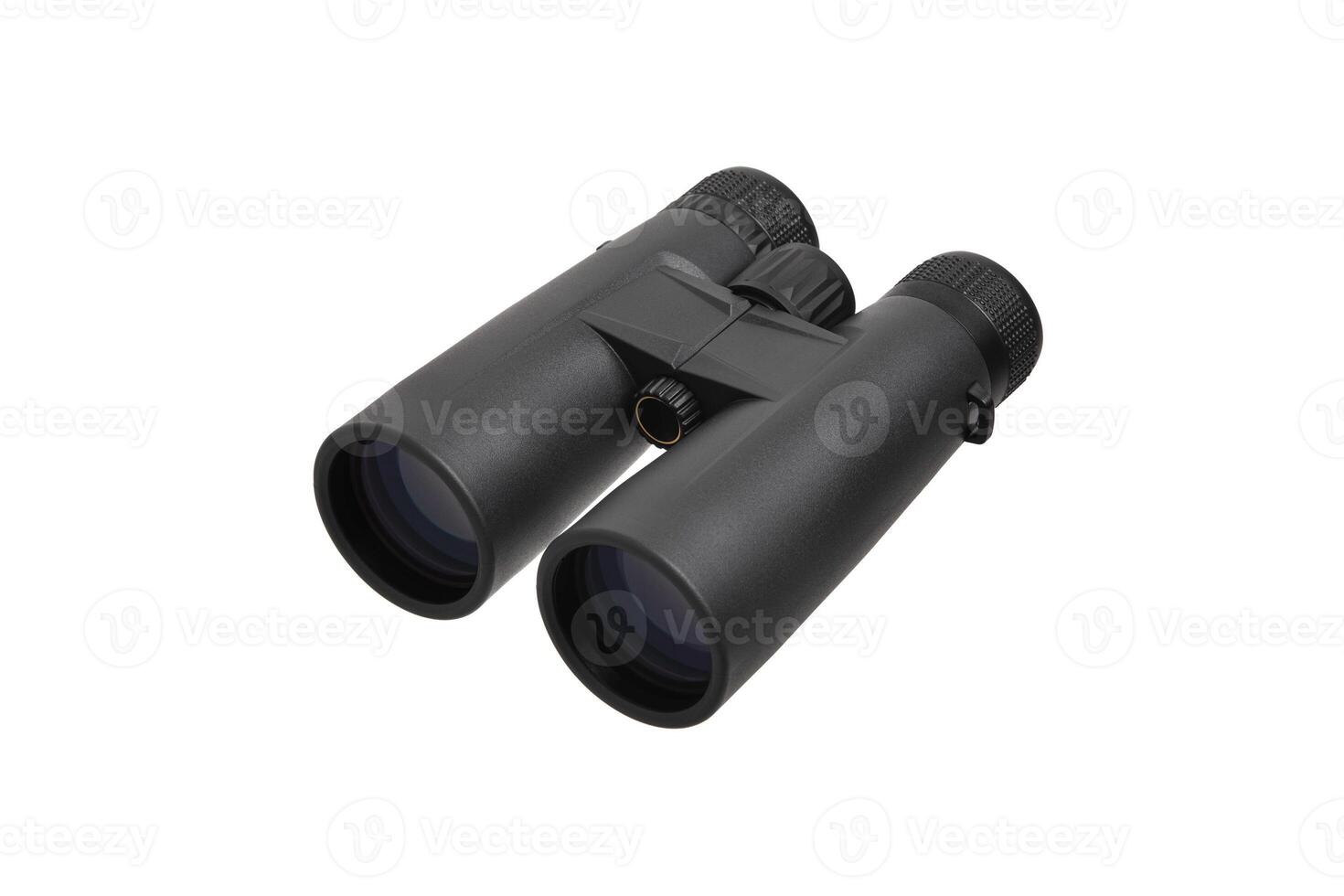 Modern binoculars. An optical instrument for observation at long distances. Isolate on a white back. photo