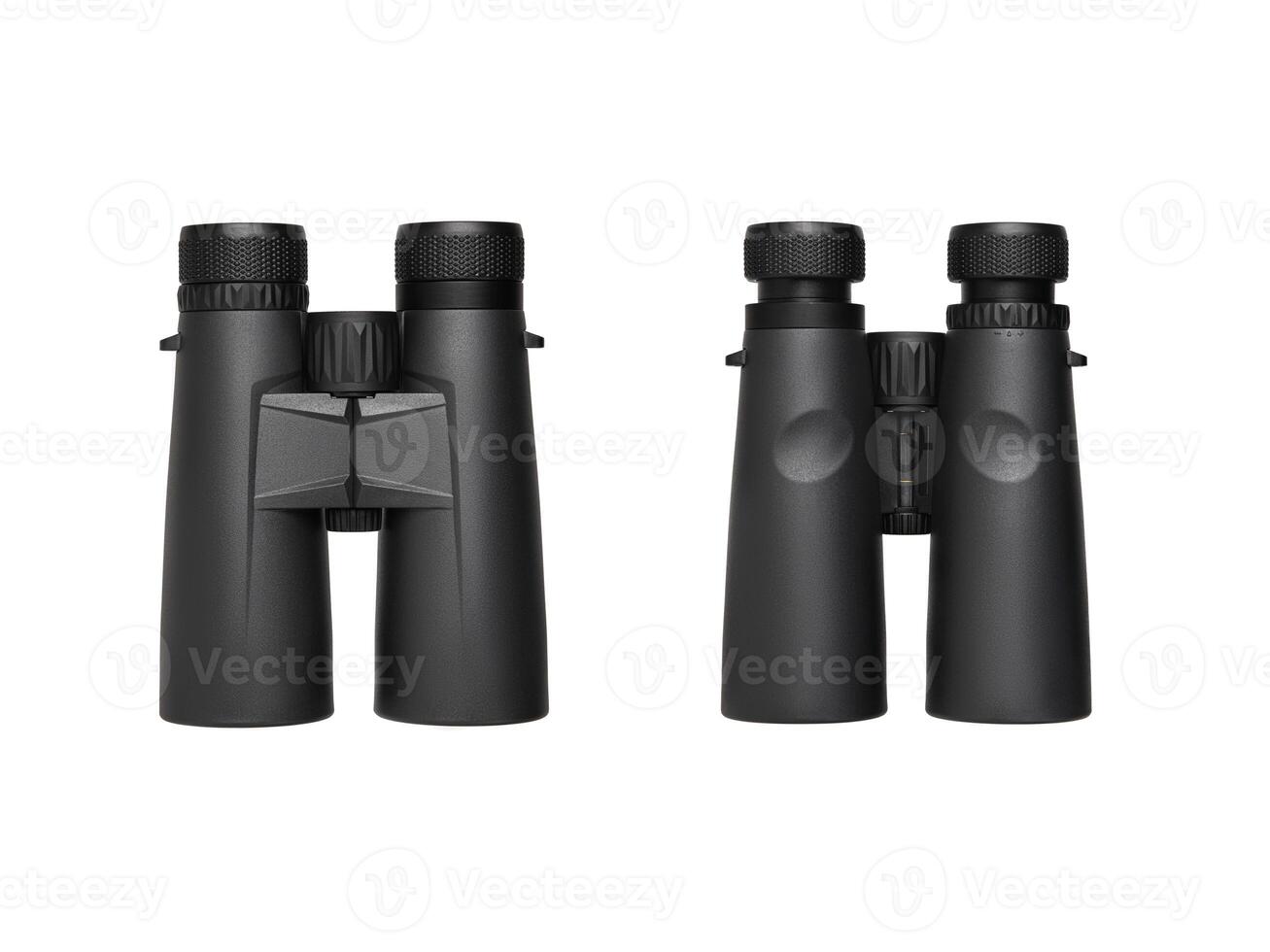 Modern binoculars. An optical instrument for observation at long distances. Isolate on a white back. photo