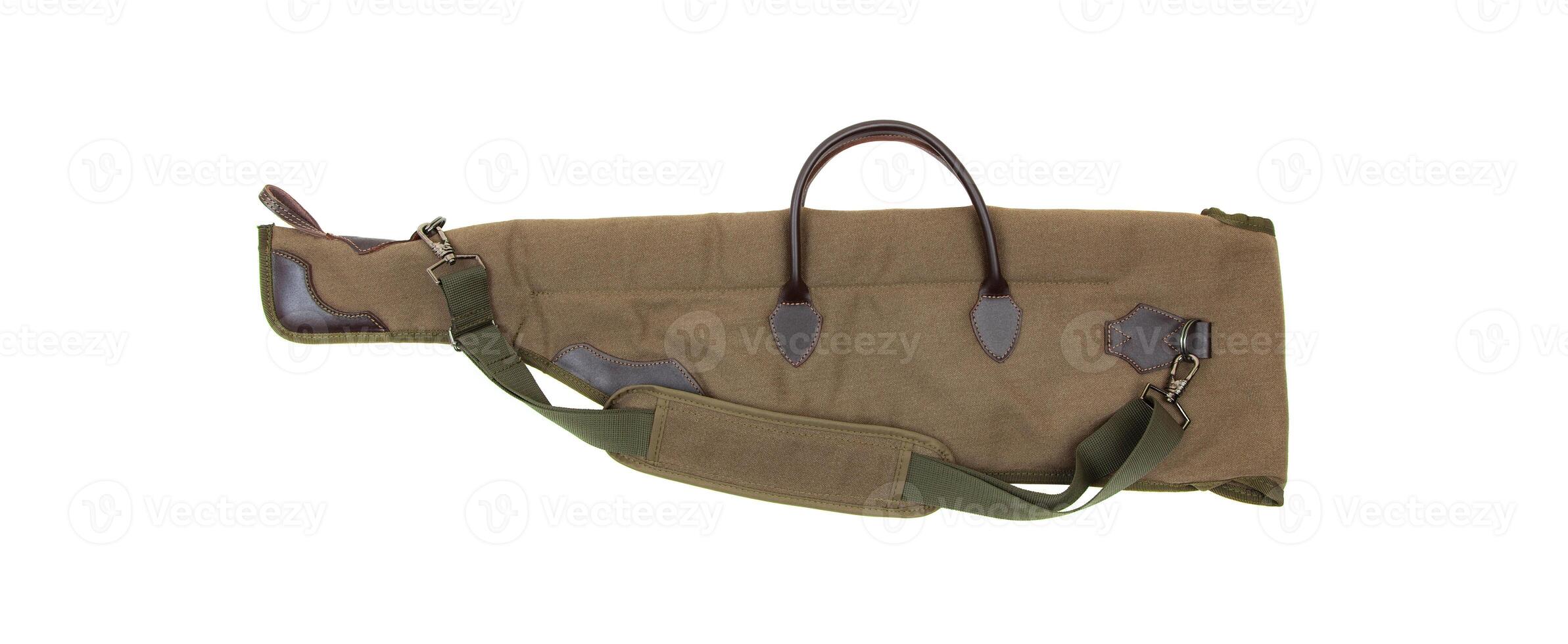 Green soft case for guns isolated for white photo