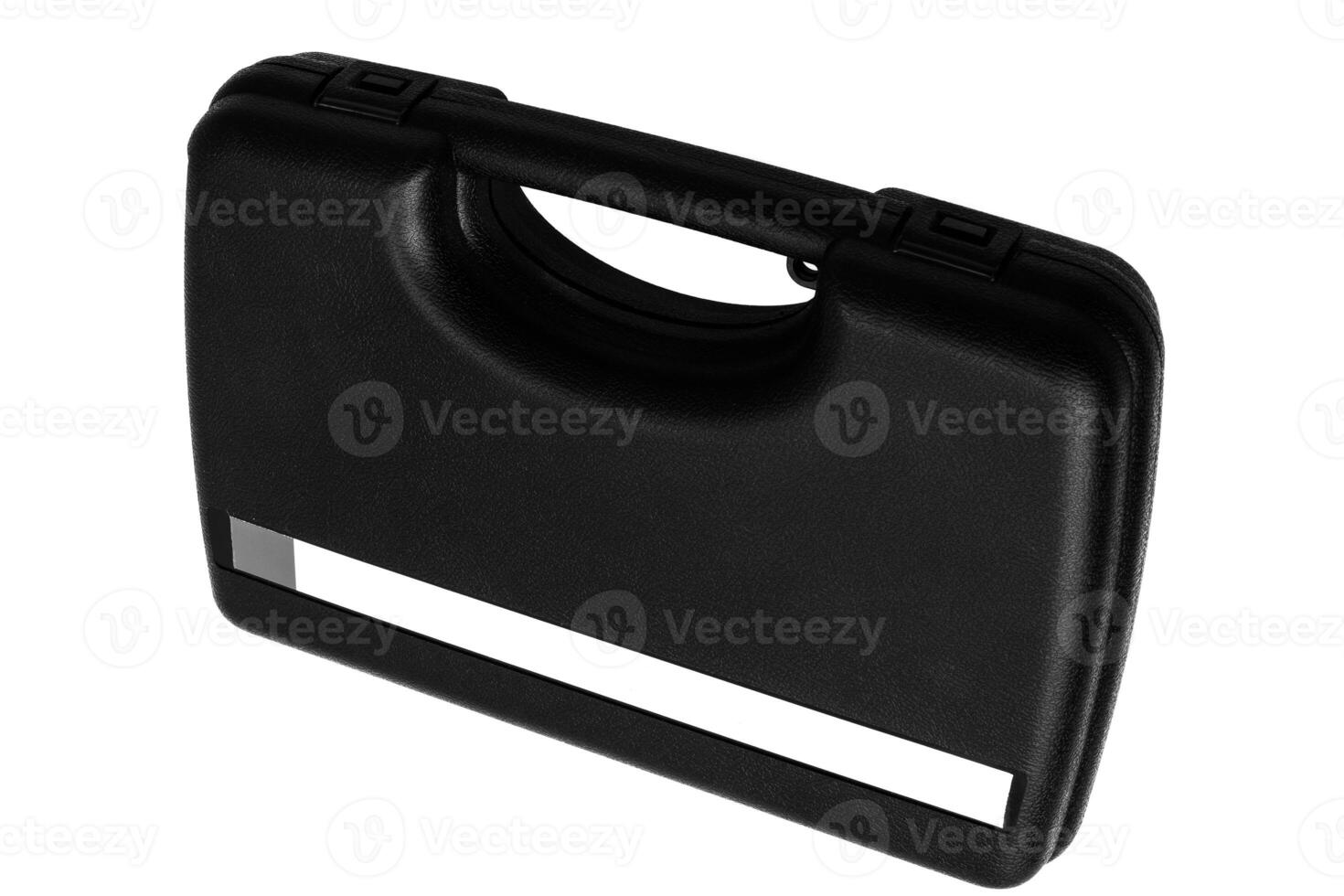 Black case for gun pistol isolated on white photo